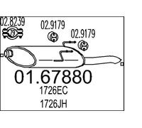 Silencieux final 01.67880 MTS pour PEUGEOT 406 Break
