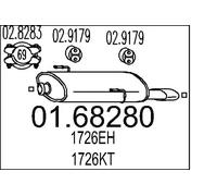 Silencieux final 01.68280 MTS pour PEUGEOT 206+