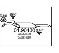 Silencieux final 01.90430 MTS pour VW PASSAT B3/B4 PASSAT B3/B4 Variant