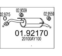 Silencieux final 01.92170 MTS pour NISSAN MICRA III NOTE