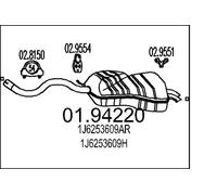 Silencieux final 01.94220 MTS pour VW GOLF IV