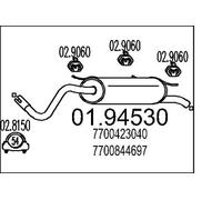 Silencieux final 01.94530 MTS pour RENAULT MEGANE I MEGANE I Classic