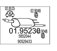 Silencieux final 01.95230 MTS pour OPEL CORSA B