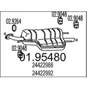 Silencieux final 01.95480 MTS pour OPEL ASTRA G CLASSIC