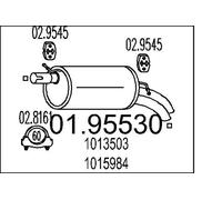Silencieux final 01.95530 MTS pour VW FORD SEAT