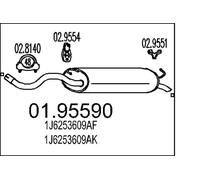 Silencieux final 01.95590 MTS pour VW SEAT