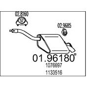 Silencieux final 01.96180 MTS pour FORD FOCUS I