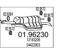 Silencieux final 01.96230 MTS pour OPEL ZAFIRA A Monospace