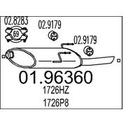 Silencieux final 01.96360 MTS pour PEUGEOT 406 Break