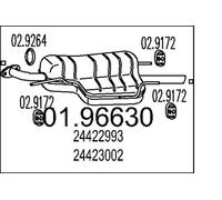 Silencieux final 01.96630 MTS pour OPEL ASTRA G CLASSIC A trois volumes