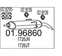 Silencieux final 01.96860 MTS pour CITROËN PEUGEOT