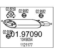 Silencieux final 01.97090 MTS pour FORD PUMA