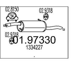 Silencieux final 01.97330 MTS pour FORD FUSION