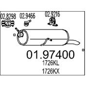 Silencieux final 01.97400 MTS pour CITROËN PEUGEOT