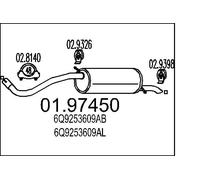 Silencieux final 01.97450 MTS pour SKODA SEAT VW