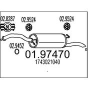 Silencieux final 01.97470 MTS pour TOYOTA YARIS VERSO VAN YARIS VERSO