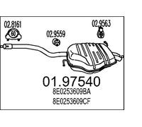 Silencieux final 01.97540 MTS pour AUDI A4 B6 A4 B6 Avant