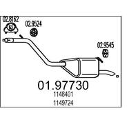 Silencieux final 01.97730 MTS pour FORD MONDEO III Turnier