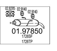 Silencieux final 01.97850 MTS pour PEUGEOT 206 Van
