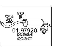 Silencieux final 01.97920 MTS pour SEAT SKODA