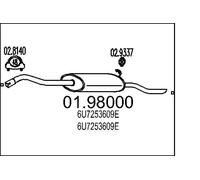 Silencieux final 01.98000 MTS pour SKODA VW