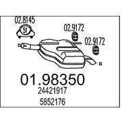 Silencieux final 01.98350 MTS pour OPEL VECTRA C VECTRA C GTS
