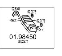 Silencieux final 01.98450 MTS pour OPEL VECTRA C Break