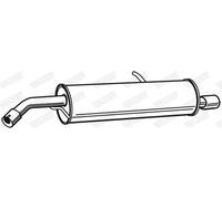 Silencieux final 23227 WALKER pour PEUGEOT 208 I 207 207 SW 207 CC