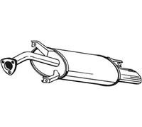 Silencieux final 235-135 BOSAL pour VOLVO V40 Break S40 I