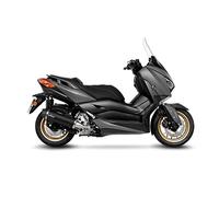 Silencieux LeoVince SLIP-ON SBK EVO en acier inoxydable noir, capuchon en carbone, homologué pour Yamaha X-Max 300 / Tech Max avec catalyseur.