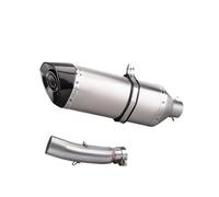 Silencieux Moto Pour CB300R 2018-2024 Section Centrale En Acier Inoxydable 470 Grande Section De Queue De Tête Hexagonale En Titane Et Carbone(Mid-section kit)
