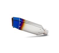 Silencieux Moto Pour NINJA400 Pour Z400 SR2 Tube Carré En Acier Inoxydable Tuyau D'échappement Fantaisie Étoile(Half blue)