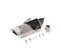 Silencieux Moto Pour Ninja400 Pour Z900 Moto Oblique Quad Véritable Couvercle En Fibre De Carbone Tête Argentée Tuyau D'échappement(Titanium color)