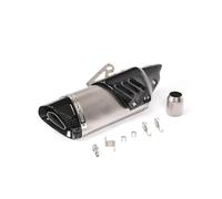 Silencieux Moto Pour Ninja400 Pour Z900 Moto Oblique Quatre Coins Couverture En Fibre De Carbone Véritable Tête De Tuyau D'échappement En Carbone(Titanium color)
