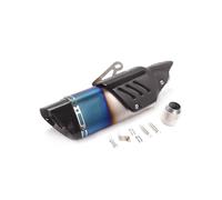 Silencieux Moto Pour YZF-R6 Moto Oblique Quatre Coins Couverture En Fibre De Carbone Véritable Tête De Tuyau D'échappement En Carbone(Half blue)