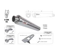 Silencieux moto universel côté gauche Mivv X-Cone 105