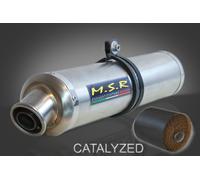 SILENCIEUX POT D'ÉCHAPPEMENT CATALYSÉ MSR SCOOTER APRILIA ATLANTIC 300 2010/14 CLASSIC ROND ACIER INOXYDABLE KAT