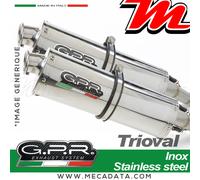 G.P.R. Silencieux pot d'échappement Trioval Dual Raptor 650 01-05 – Slip-on homologué Argenté