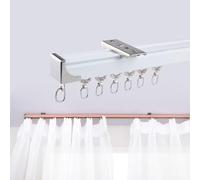 Silencieux Rail Rideau Coulissant 1-4.2m, Rail De Rideau En Aluminium, Barre Rideau De Séparation Plafond/Mur Monté Rail Pour Rideaux Kit, Installation Facile(White,13.8ft/4.2m)
