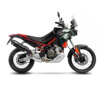 Leovince Lv-14 Black Edition Aprilia Tuareg 660 Abs 22-26 Homologated Muffler Argenté Homologated