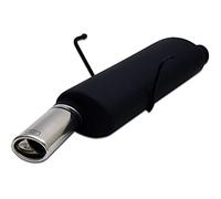 Silencieux sport compatible avec Peugeot 106 Hatchback 1.1 44KW 60HP 1996 1997 1998 1999 2000 2001 2002 2003 Silencieux Acier Noir Embout Rond Unique 100mm