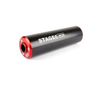 Silencieux stage 6 alu diam 60mm noir-rouge (passage droit)