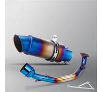 Silencieux Tuyau D'échappement pour Moto pour GY6 125, 150, 125CC Et 150CC, Silencieux D'échappement 51 Mm, Raccord Avant avec Support. D'échappement(Couleur 8)