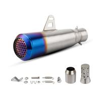 Silencieux Tuyaux D'échappement Tuyau D'échappement De Moto 51 Mm, Modification Du Projet, Couvercle De Silencieux Pour R15 MT15(Blue)