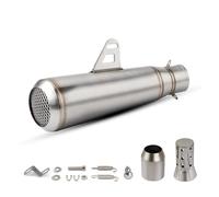 Silencieux Tuyaux D'échappement Tuyau D'échappement De Moto 51 Mm, Modification Du Projet, Couvercle De Silencieux Pour R15 MT15(Silver)