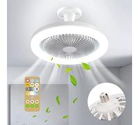 Silencieux Ventilateur de Plafond,Ventilateur Plafond avec lumières et télécommandeavec 36W LED Lampe Intégrée et Télécommande Dimmable E27 Ventilateur Chambre Salle a Manger Cuisine Plafonnier
