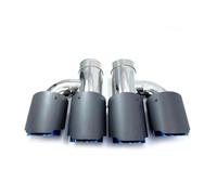 Silencieux Voiture 1 Paire De Tuyaux D'échappement Universels Doubles En Acier Inoxydable Brillant De Style H, Embout Bleu Pour BMW Série 3 Queue Gorge(ID 60mm-OD 114mm)