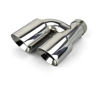 Silencieux Voiture Embout De Silencieux D'échappement Universel En Acier Inoxydable, Type H, Double Sortie, Bord Droit Embout D'echappement(Left in60-out76)