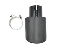 Silencieux Voiture Embout D'échappement Ovale Incliné En Fibre De Carbone Mat + Acier Inoxydable Noir, 1 Pièce, Silencieux Embout D'echappement(76-105MM Glossy)