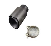 Silencieux Voiture Embouts D'échappement Universels En Fibre De Carbone Brillant, 2,48 Pouces, Noir Titane, Pour Voiture, Décoration Embout D'echappement(IN 70 OUT 101 mm)